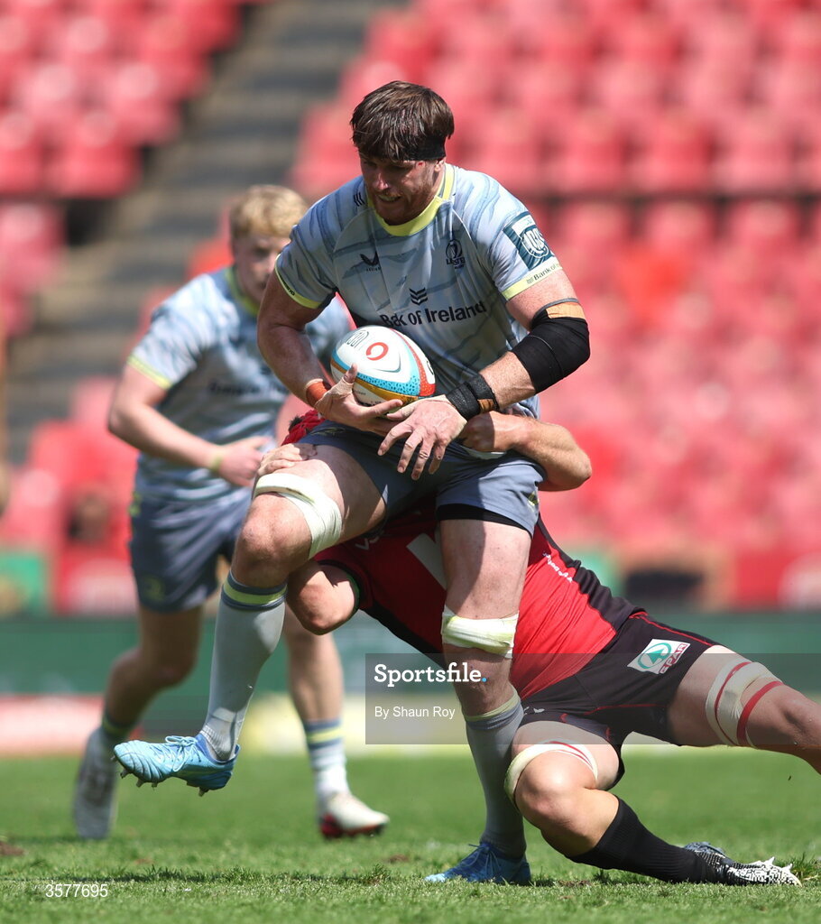 26 September 2026; Ryan Baird of Leinster during the United Rugby Championship match between Lions and Leinster at Ellis Park in Johannesburg, South Africa. Photo by Shaun Roy/Sportsfile