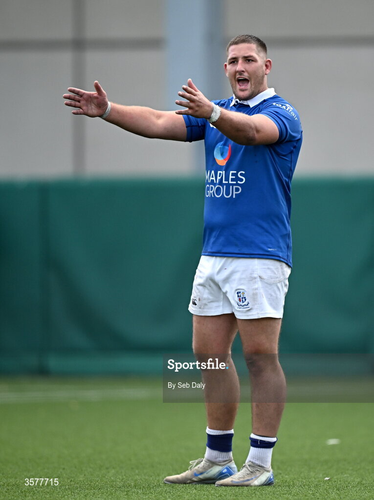 26 September 2026; Dan Goggin of St Mary’s College during the Energia Men's All-Ireland League Division 1A match between Lansdowne FC and St Mary's College RFC at the Aviva Stadium in Dublin. Photo by Seb Daly/Sportsfile