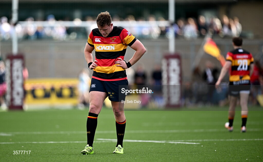 26 September 2026; Bobby Sheehan of Lansdowne during the Energia Men's All-Ireland League Division 1A match between Lansdowne FC and St Mary's College RFC at the Aviva Stadium in Dublin. Photo by Seb Daly/Sportsfile
