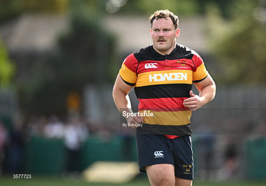26 September 2026; Greg McGrath of Lansdowne during the Energia Men's All-Ireland League Division 1A match between Lansdowne FC and St Mary's College RFC at the Aviva Stadium in Dublin. Photo by Seb Daly/Sportsfile