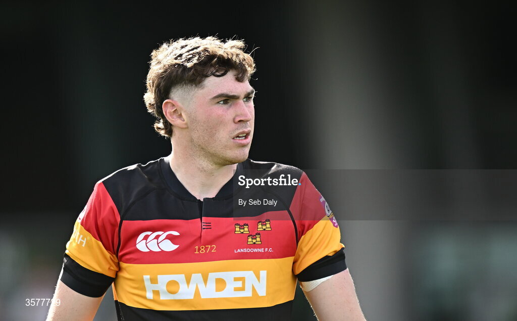 26 September 2026; Mark McGlynn of Lansdowne during the Energia Men's All-Ireland League Division 1A match between Lansdowne FC and St Mary's College RFC at the Aviva Stadium in Dublin. Photo by Seb Daly/Sportsfile