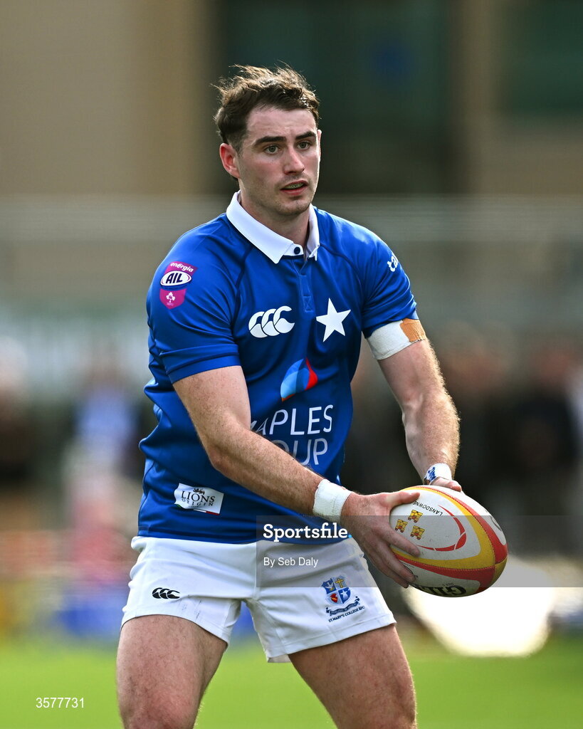 26 September 2026; Ruairi Shields of St Mary’s College during the Energia Men's All-Ireland League Division 1A match between Lansdowne FC and St Mary's College RFC at the Aviva Stadium in Dublin. Photo by Seb Daly/Sportsfile