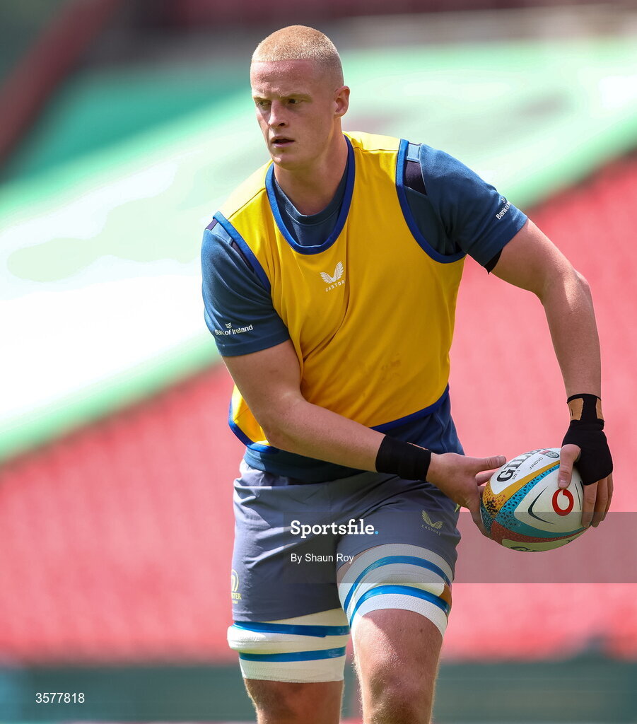 26 September 2026; Dylan McNeice of Leinster warms up before during the United Rugby Championship match between Lions and Leinster at Ellis Park in Johannesburg, South Africa. Photo by Shaun Roy/Sportsfile
