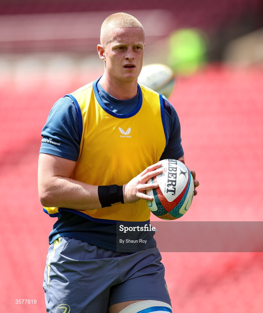 26 September 2026; Dylan McNeice of Leinster warms up before during the United Rugby Championship match between Lions and Leinster at Ellis Park in Johannesburg, South Africa. Photo by Shaun Roy/Sportsfile