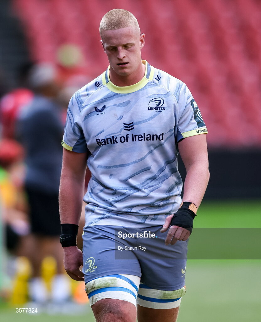 26 September 2026; Dylan McNeice of Leinster during the United Rugby Championship match between Lions and Leinster at Ellis Park in Johannesburg, South Africa. Photo by Shaun Roy/Sportsfile