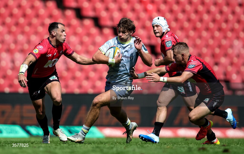 26 September 2026; Todd Lawlor of Leinster during the United Rugby Championship match between Lions and Leinster at Ellis Park in Johannesburg, South Africa. Photo by Shaun Roy/Sportsfile