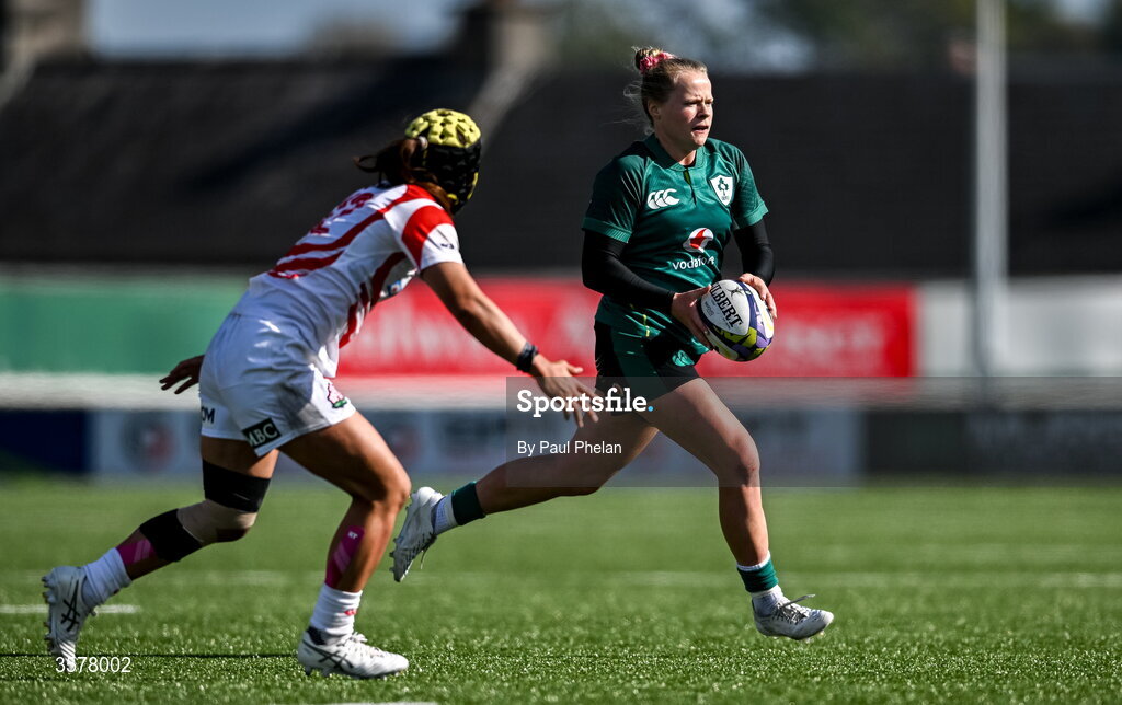 27 September 2026; Dannah O’Brien of Ireland during the WXV Global Series match between Ireland and Japan at Dexcom Stadium in Galway. Photo by Paul Phelan/Sportsfile