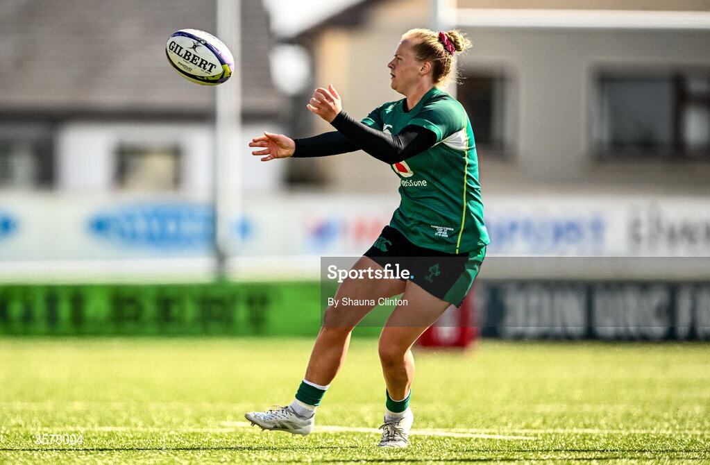 27 September 2026; Dannah O'Brien of Ireland during the WXV Global Series match between Ireland and Japan at Dexcom Stadium in Galway. Photo by Shauna Clinton/Sportsfile