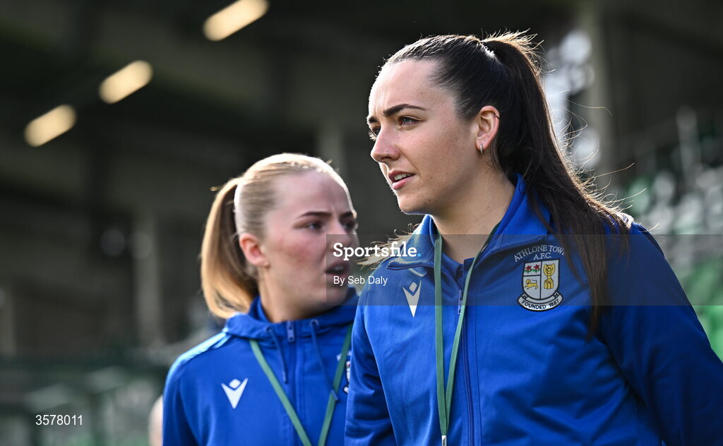 27 September 2026; Chloe Singleton of Athlone Town before the 2026 Club Orange Women's FAI Cup final between Athlone Town and Shelbourne at Tallaght Stadium in Dublin. Photo by Seb Daly/Sportsfile