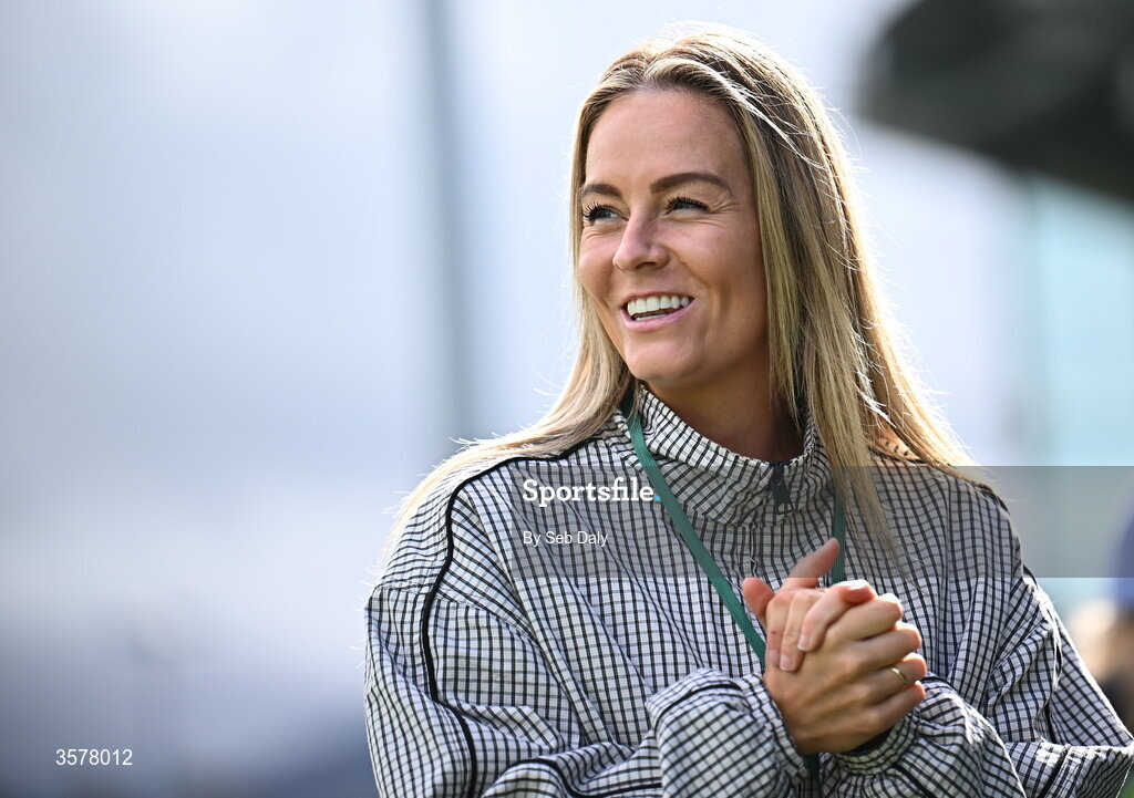 27 September 2026; Athlone head coach Lily Agg before the 2026 Club Orange Women's FAI Cup final between Athlone Town and Shelbourne at Tallaght Stadium in Dublin. Photo by Seb Daly/Sportsfile