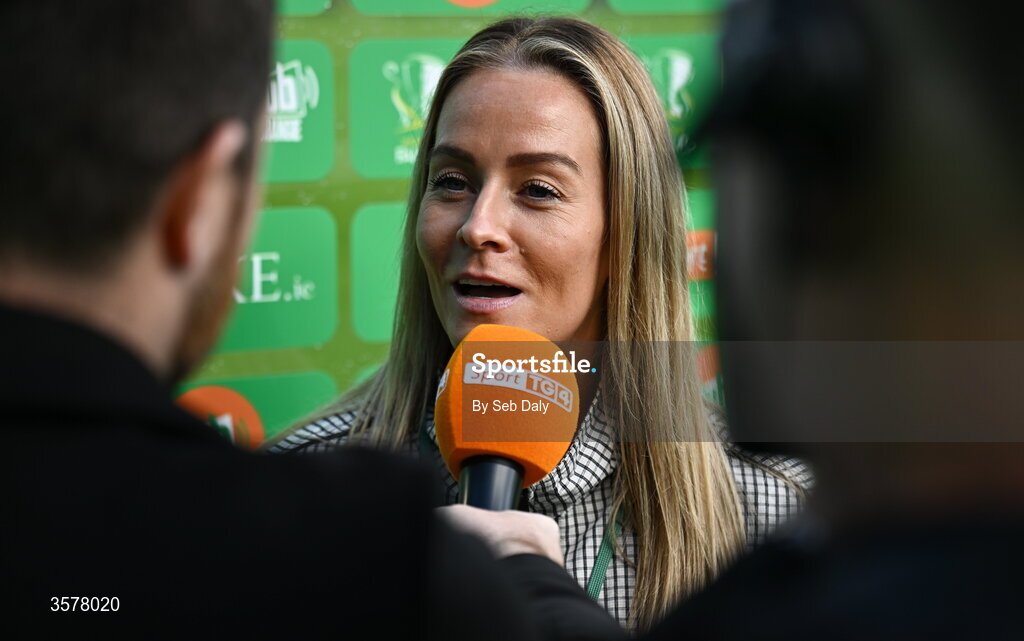 27 September 2026; Athlone head coach Lily Agg before the 2026 Club Orange Women's FAI Cup final between Athlone Town and Shelbourne at Tallaght Stadium in Dublin. Photo by Seb Daly/Sportsfile