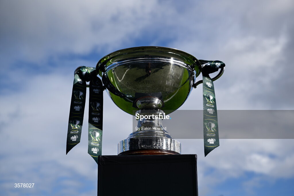27 September 2026; A general view of the cup before the 2026 Club Orange Women's FAI Cup final between Athlone Town and Shelbourne at Tallaght Stadium in Dublin. Photo by Eakin Howard/Sportsfile