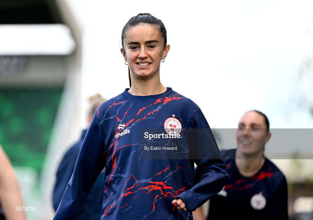 27 September 2026; Alex Kavanagh of Shelbourne during warm ups before the 2026 Club Orange Women's FAI Cup final between Athlone Town and Shelbourne at Tallaght Stadium in Dublin. Photo by Eakin Howard/Sportsfile