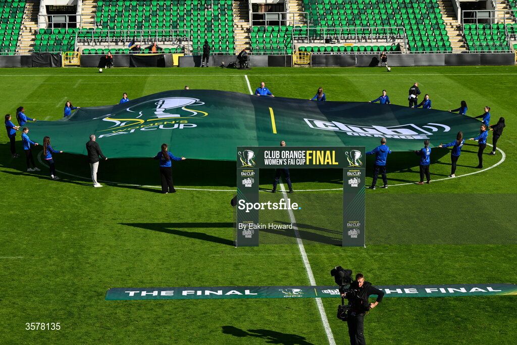 27 September 2026; A general view of the pitch before the 2026 Club Orange Women's FAI Cup final between Athlone Town and Shelbourne at Tallaght Stadium in Dublin. Photo by Eakin Howard/Sportsfile