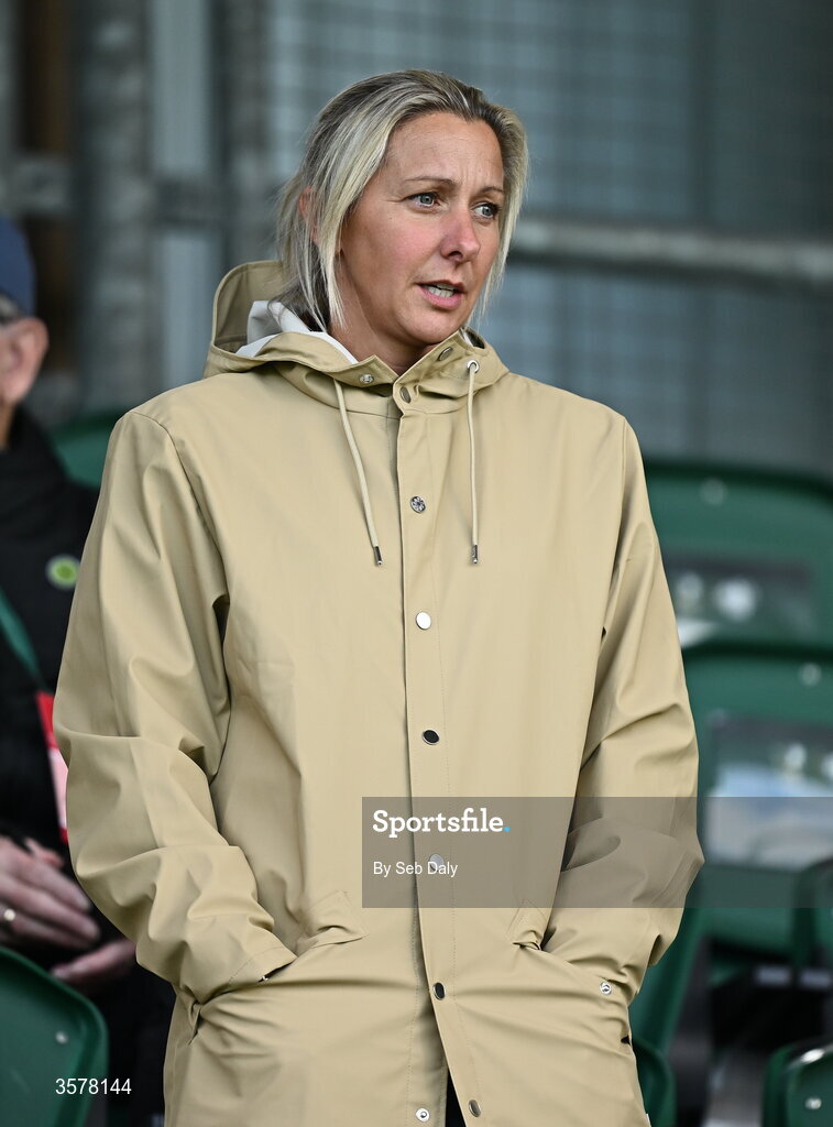 27 September 2026; Republic of Ireland women's national team manager Carla Ward before the 2026 Club Orange Women's FAI Cup final between Athlone Town and Shelbourne at Tallaght Stadium in Dublin. Photo by Seb Daly/Sportsfile