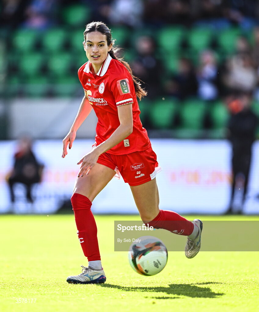 27 September 2026; Isabella Flocchini of Shelbourne during the 2026 Club Orange Women's FAI Cup final between Athlone Town and Shelbourne at Tallaght Stadium in Dublin. Photo by Seb Daly/Sportsfile