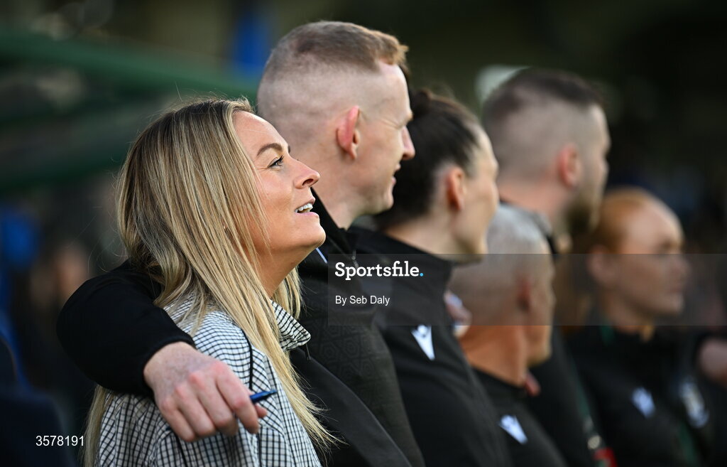 27 September 2026; Athlone head coach Lily Agg before the 2026 Club Orange Women's FAI Cup final between Athlone Town and Shelbourne at Tallaght Stadium in Dublin. Photo by Seb Daly/Sportsfile