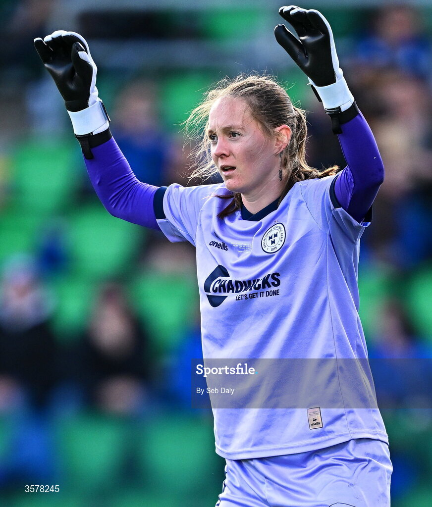 27 September 2026; Shelbourne goalkeeper Mya Sanchez during the 2026 Club Orange Women's FAI Cup final between Athlone Town and Shelbourne at Tallaght Stadium in Dublin. Photo by Seb Daly/Sportsfile