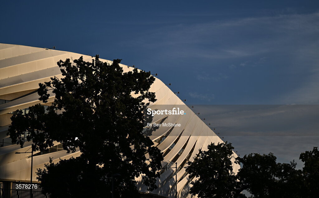 27 September 2026; A general view outside of the Nagyerdei Stadion before the UEFA Nations League B match between Israel and the Republic of Ireland at Nagyerdei Stadion in Debrecen, Hungary. Photo by Ben McShane/Sportsfile