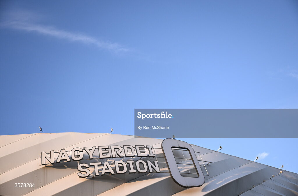 27 September 2026; A general view outside of the Nagyerdei Stadion the UEFA Nations League B match between Israel and the Republic of Ireland at Nagyerdei Stadion in Debrecen, Hungary. Photo by Ben McShane/Sportsfile