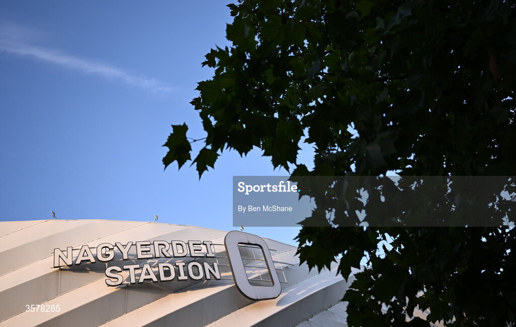 27 September 2026; A general view outside of the Nagyerdei Stadion the UEFA Nations League B match between Israel and the Republic of Ireland at Nagyerdei Stadion in Debrecen, Hungary. Photo by Ben McShane/Sportsfile