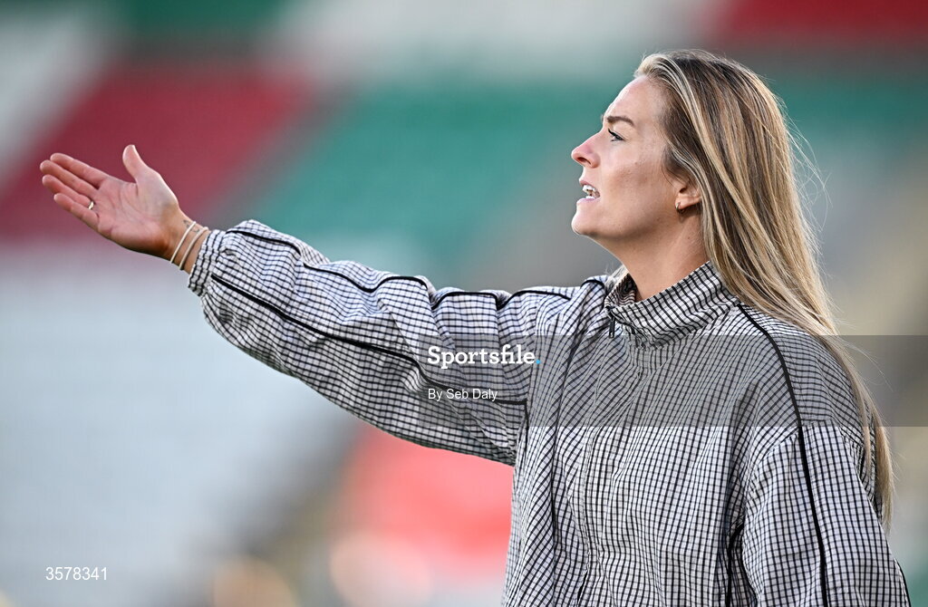 27 September 2026; Athlone head coach Lily Agg during the 2026 Club Orange Women's FAI Cup final between Athlone Town and Shelbourne at Tallaght Stadium in Dublin. Photo by Seb Daly/Sportsfile
