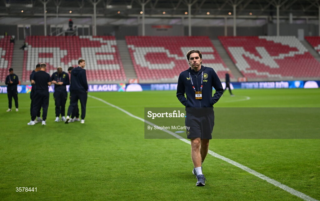 27 September 2026; Conor Coventry of Republic of Ireland walks the pitch before the UEFA Nations League B match between Israel and the Republic of Ireland at Nagyerdei Stadion in Debrecen, Hungary. Photo by Stephen McCarthy/Sportsfile