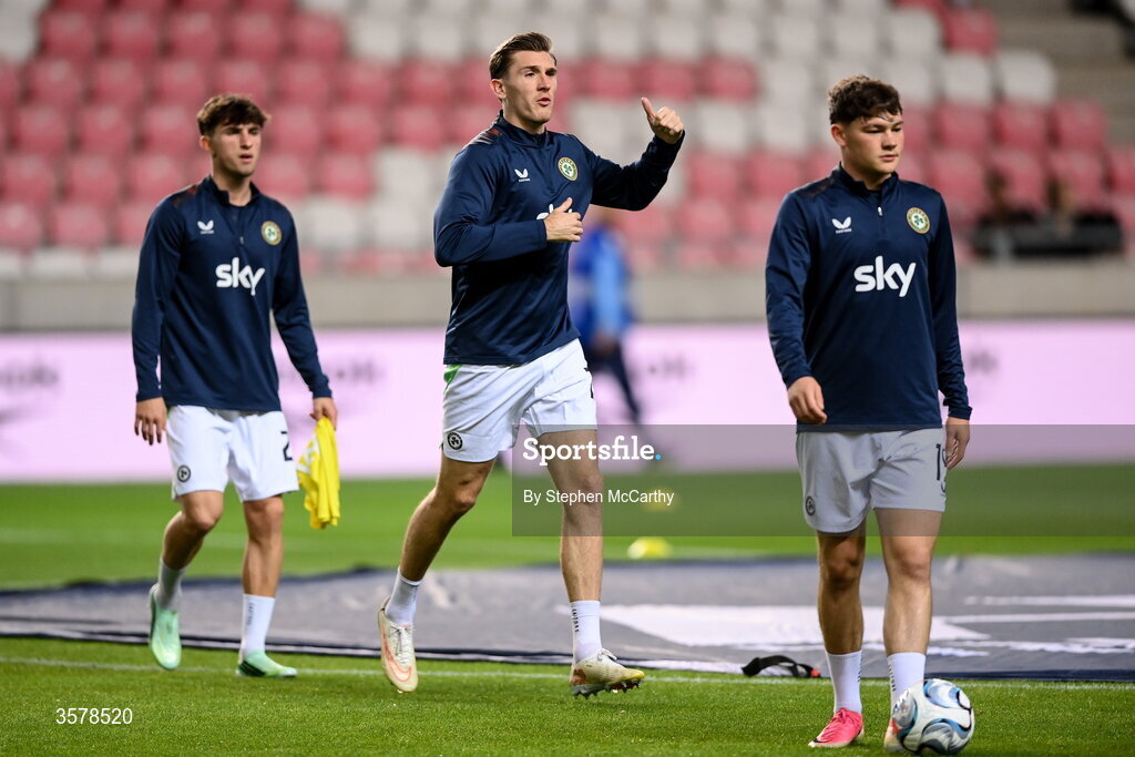 27 September 2026; Jimmy Dunne of Republic of Ireland before the UEFA Nations League B match between Israel and the Republic of Ireland at Nagyerdei Stadion in Debrecen, Hungary. Photo by Stephen McCarthy/Sportsfile