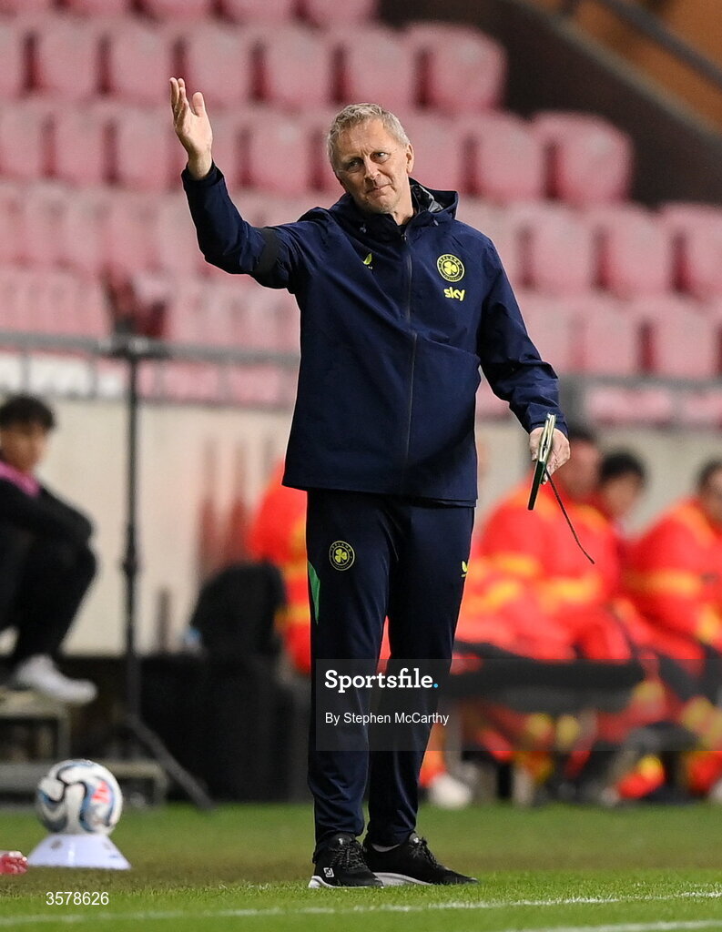 27 September 2026; Republic of Ireland head coach Heimir Hallgrimsson during the UEFA Nations League B match between Israel and the Republic of Ireland at Nagyerdei Stadion in Debrecen, Hungary. Photo by Stephen McCarthy/Sportsfile