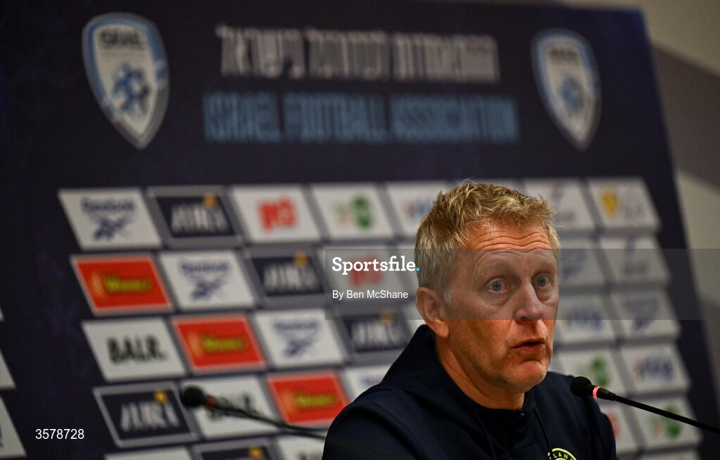 27 September 2026; Republic of Ireland head coach Heimir Hallgrimsson during a media conference after the UEFA Nations League B match between Israel and the Republic of Ireland at Nagyerdei Stadion in Debrecen, Hungary. Photo by Ben McShane/Sportsfile