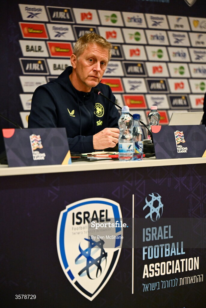 27 September 2026; Republic of Ireland head coach Heimir Hallgrimsson during a media conference after the UEFA Nations League B match between Israel and the Republic of Ireland at Nagyerdei Stadion in Debrecen, Hungary. Photo by Ben McShane/Sportsfile