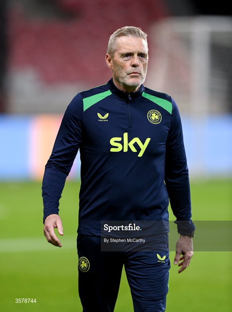 27 September 2026; Republic of Ireland goalkeeping coach Gudmundur Hreidarsson before the UEFA Nations League B match between Israel and the Republic of Ireland at Nagyerdei Stadion in Debrecen, Hungary. Photo by Stephen McCarthy/Sportsfile