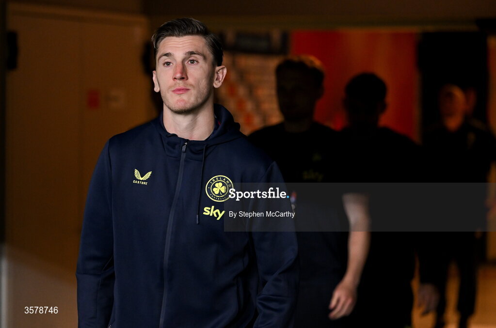 27 September 2026; Jimmy Dunne of Republic of Ireland before the UEFA Nations League B match between Israel and the Republic of Ireland at Nagyerdei Stadion in Debrecen, Hungary. Photo by Stephen McCarthy/Sportsfile