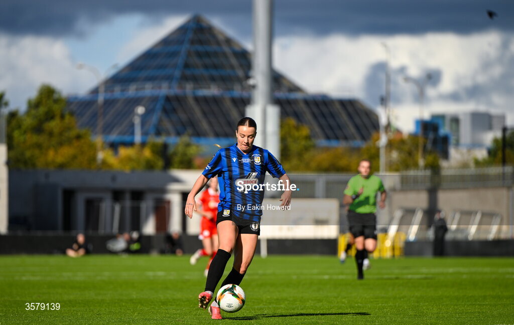 27 September 2026; Alexis Strickland of Athlone Town in action during the 2026 Club Orange Women's FAI Cup final between Athlone Town and Shelbourne at Tallaght Stadium in Dublin. Photo by Eakin Howard/Sportsfile