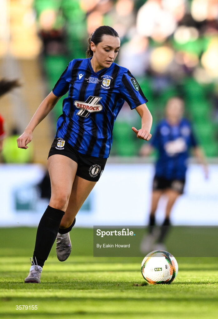 27 September 2026; Kayleigh Shine of Athlone Town in action during the 2026 Club Orange Women's FAI Cup final between Athlone Town and Shelbourne at Tallaght Stadium in Dublin. Photo by Eakin Howard/Sportsfile