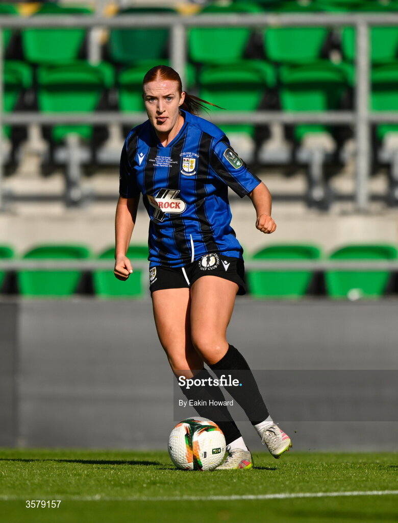 27 September 2026; Shauna Brennan of Athlone Town in action during the 2026 Club Orange Women's FAI Cup final between Athlone Town and Shelbourne at Tallaght Stadium in Dublin. Photo by Eakin Howard/Sportsfile