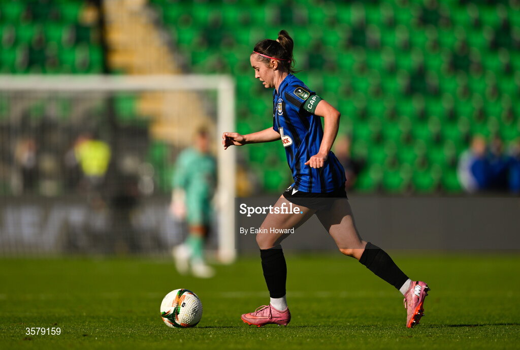 27 September 2026; Hannah Waesch of Athlone Town in action during the 2026 Club Orange Women's FAI Cup final between Athlone Town and Shelbourne at Tallaght Stadium in Dublin. Photo by Eakin Howard/Sportsfile