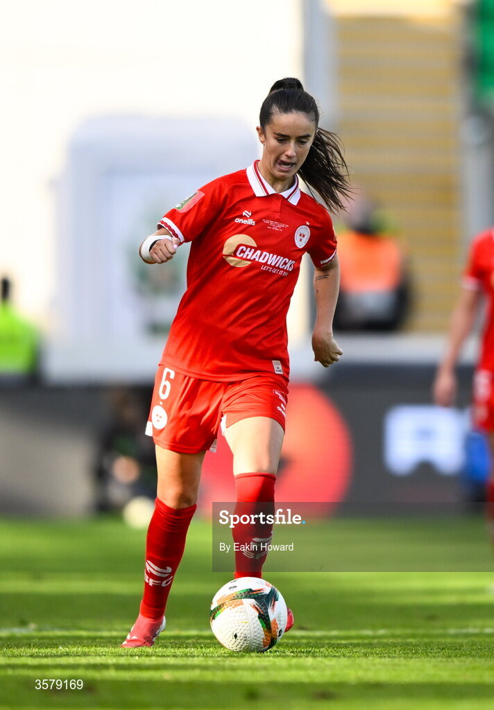 27 September 2026; Alex Kavanagh of Shelbourne in action during the 2026 Club Orange Women's FAI Cup final between Athlone Town and Shelbourne at Tallaght Stadium in Dublin. Photo by Eakin Howard/Sportsfile