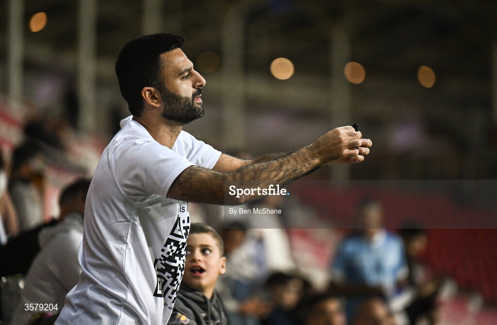 27 September 2026; Israeli journalist and activist Yoseph Haddad in attendance before the UEFA Nations League B match between Israel and the Republic of Ireland at Nagyerdei Stadion in Debrecen, Hungary. Photo by Ben McShane/Sportsfile
