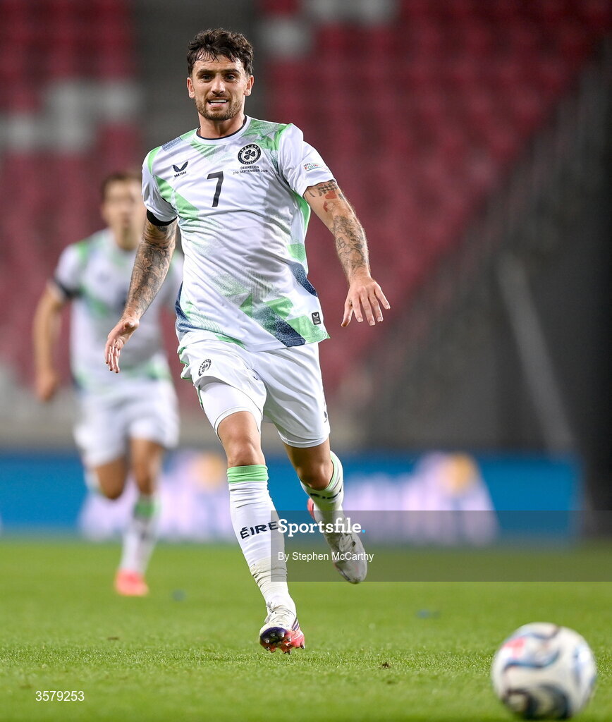 27 September 2026; Troy Parrott of Republic of Ireland during the UEFA Nations League B match between Israel and the Republic of Ireland at Nagyerdei Stadion in Debrecen, Hungary. Photo by Stephen McCarthy/Sportsfile