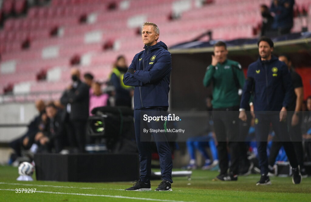 27 September 2026; Republic of Ireland head coach Heimir Hallgrimsson during the UEFA Nations League B match between Israel and the Republic of Ireland at Nagyerdei Stadion in Debrecen, Hungary. Photo by Stephen McCarthy/Sportsfile