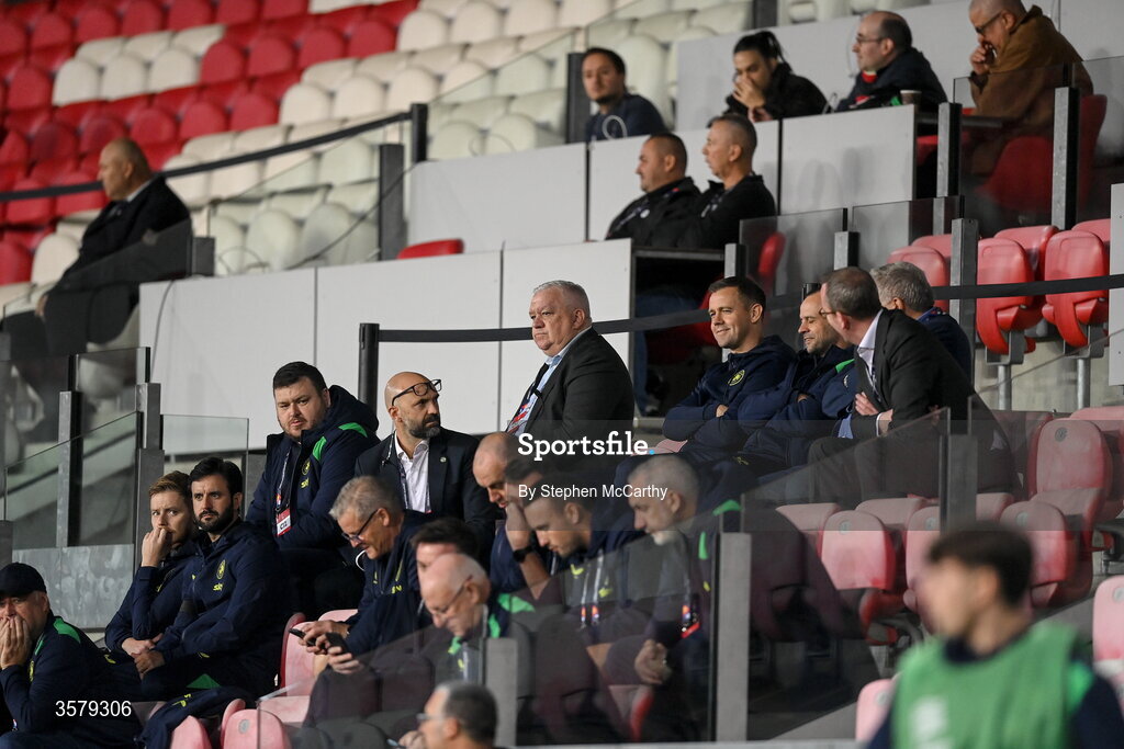 27 September 2026; FAI head of security Joe McGlue during the UEFA Nations League B match between Israel and the Republic of Ireland at Nagyerdei Stadion in Debrecen, Hungary. Photo by Stephen McCarthy/Sportsfile