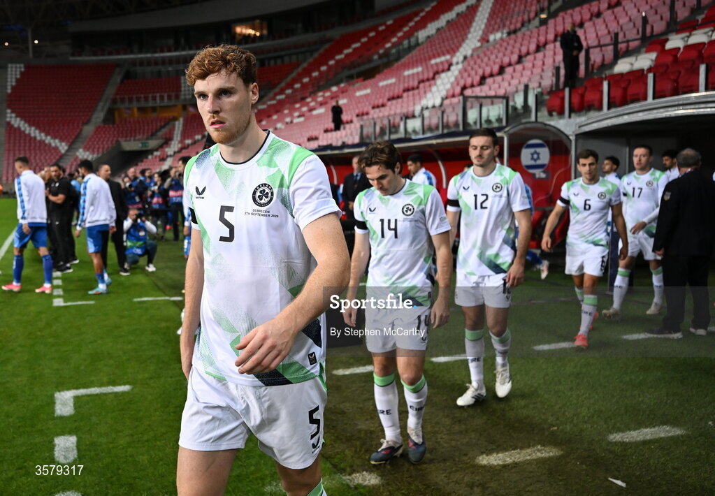 27 September 2026; Jake O'Brien of Republic of Ireland before the UEFA Nations League B match between Israel and the Republic of Ireland at Nagyerdei Stadion in Debrecen, Hungary. Photo by Stephen McCarthy/Sportsfile