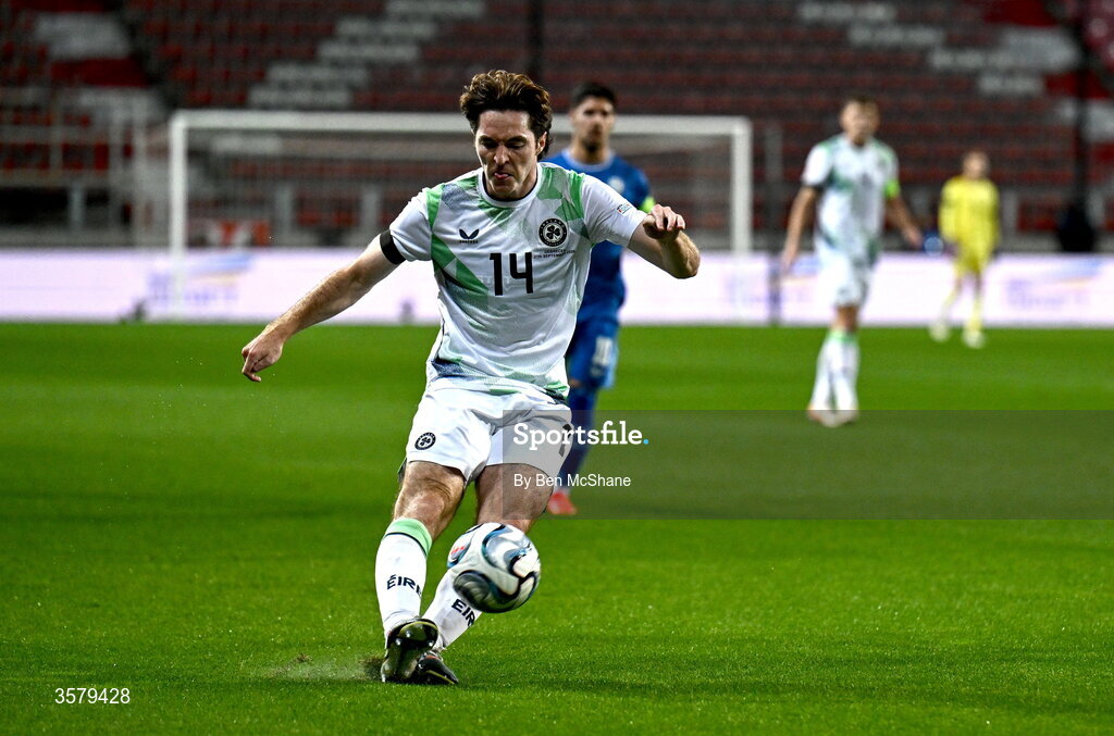 27 September 2026; Conor Coventry of Republic of Ireland during the UEFA Nations League B match between Israel and the Republic of Ireland at Nagyerdei Stadion in Debrecen, Hungary. Photo by Ben McShane/Sportsfile