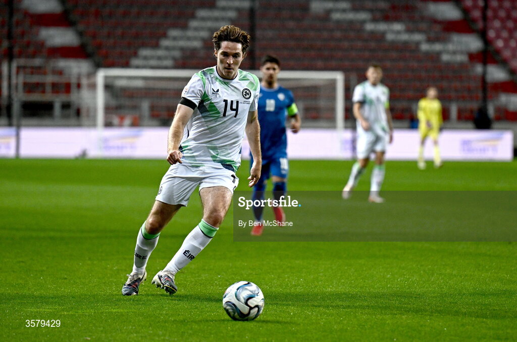 27 September 2026; Conor Coventry of Republic of Ireland during the UEFA Nations League B match between Israel and the Republic of Ireland at Nagyerdei Stadion in Debrecen, Hungary. Photo by Ben McShane/Sportsfile