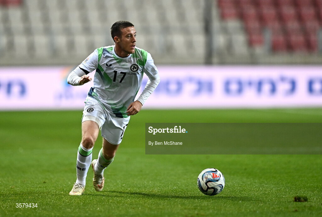 27 September 2026; Jack Moylan of Republic of Ireland during the UEFA Nations League B match between Israel and the Republic of Ireland at Nagyerdei Stadion in Debrecen, Hungary. Photo by Ben McShane/Sportsfile