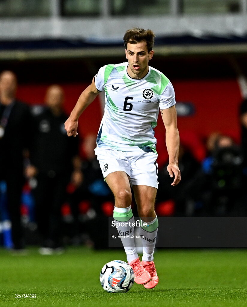 27 September 2026; Jayson Molumby of Republic of Ireland during the UEFA Nations League B match between Israel and the Republic of Ireland at Nagyerdei Stadion in Debrecen, Hungary. Photo by Ben McShane/Sportsfile