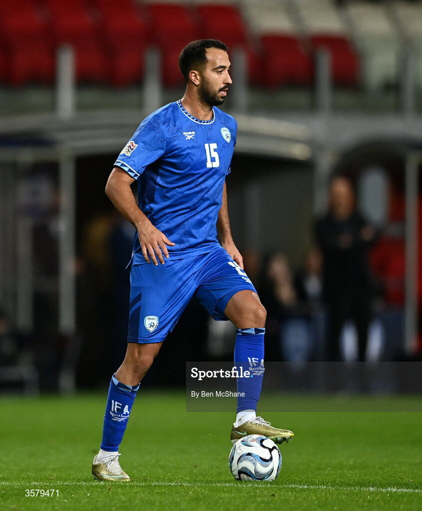 27 September 2026; Eliel Peretz of Israel during the UEFA Nations League B match between Israel and the Republic of Ireland at Nagyerdei Stadion in Debrecen, Hungary. Photo by Ben McShane/Sportsfile