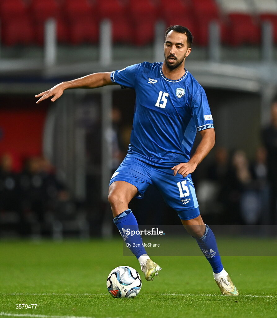 27 September 2026; Eliel Peretz of Israel during the UEFA Nations League B match between Israel and the Republic of Ireland at Nagyerdei Stadion in Debrecen, Hungary. Photo by Ben McShane/Sportsfile