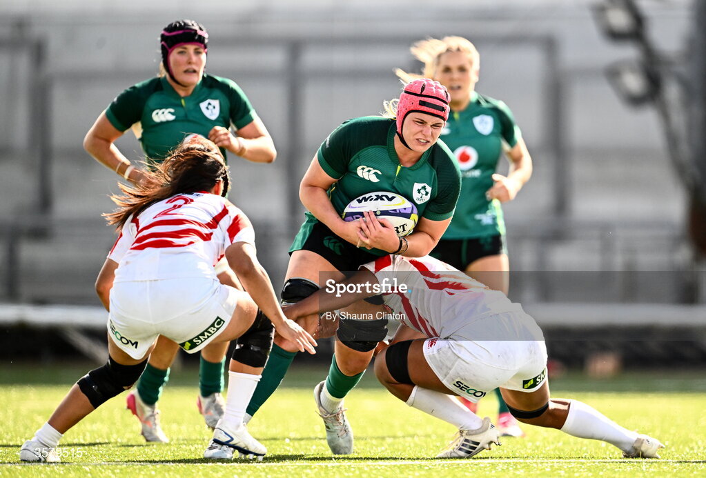 27 September 2026; Dorothy Wall of Ireland during the WXV Global Series match between Ireland and Japan at Dexcom Stadium in Galway. Photo by Shauna Clinton/Sportsfile
